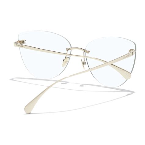 chanel ch3282 - c501|Cat Eye Blue Light Glasses Titanium Light Gold .